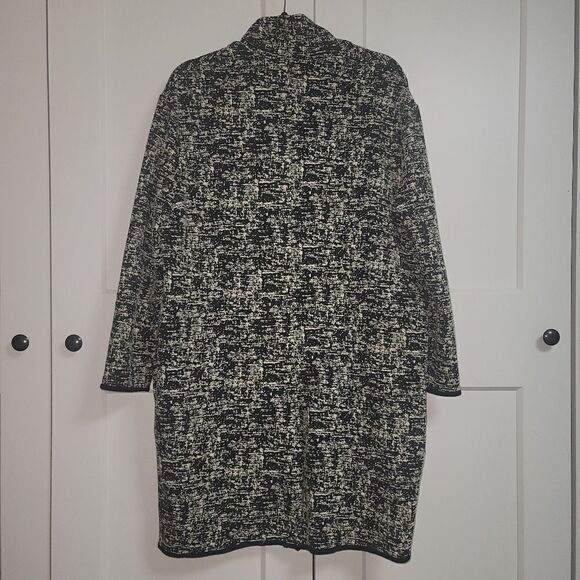Philosophy black and white jacquard open front topper jacket large - Picture 8 of 14